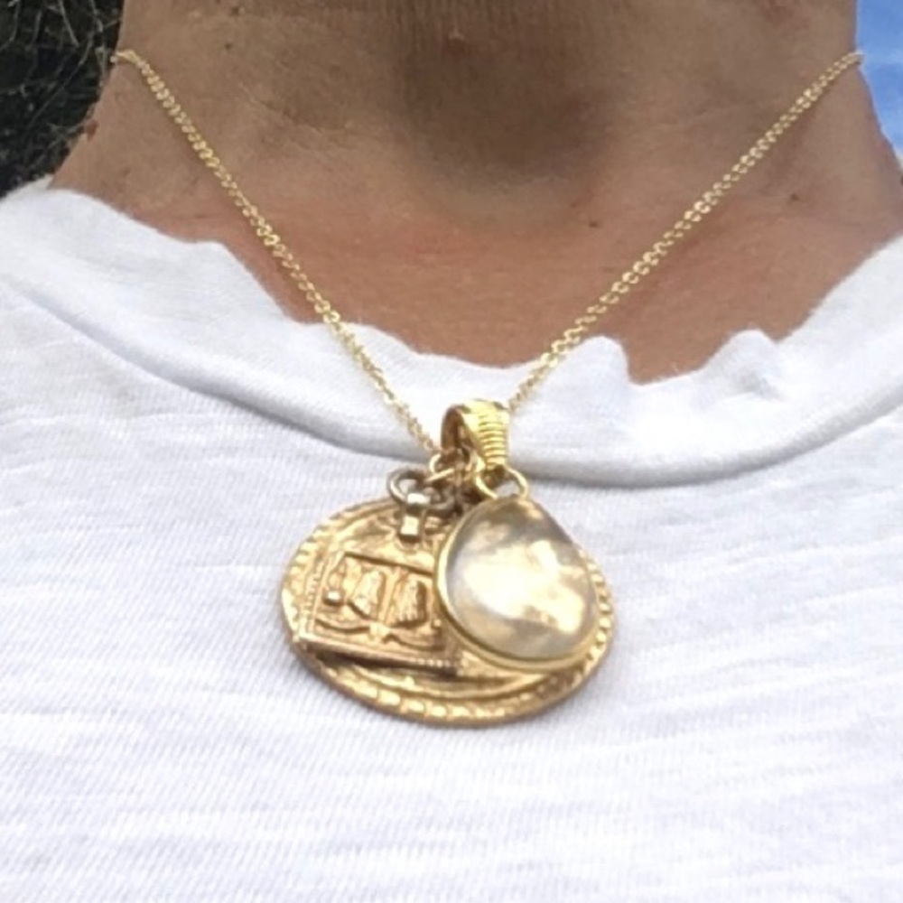Gold Vermeil & Quartz Gemstone Charm Necklace